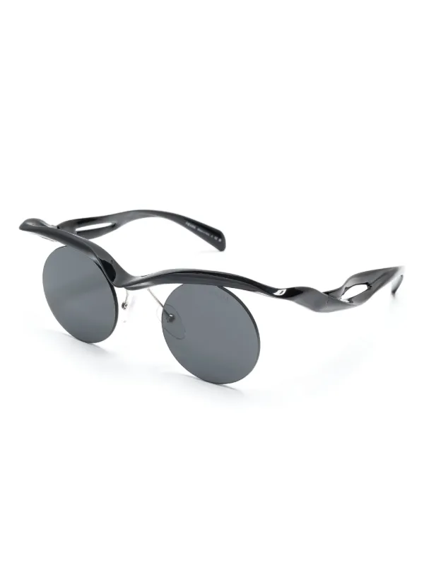 PRADA ラウンドサングラス Prada Eyewear ラウンドフレーム サングラス | ゴールドトーン