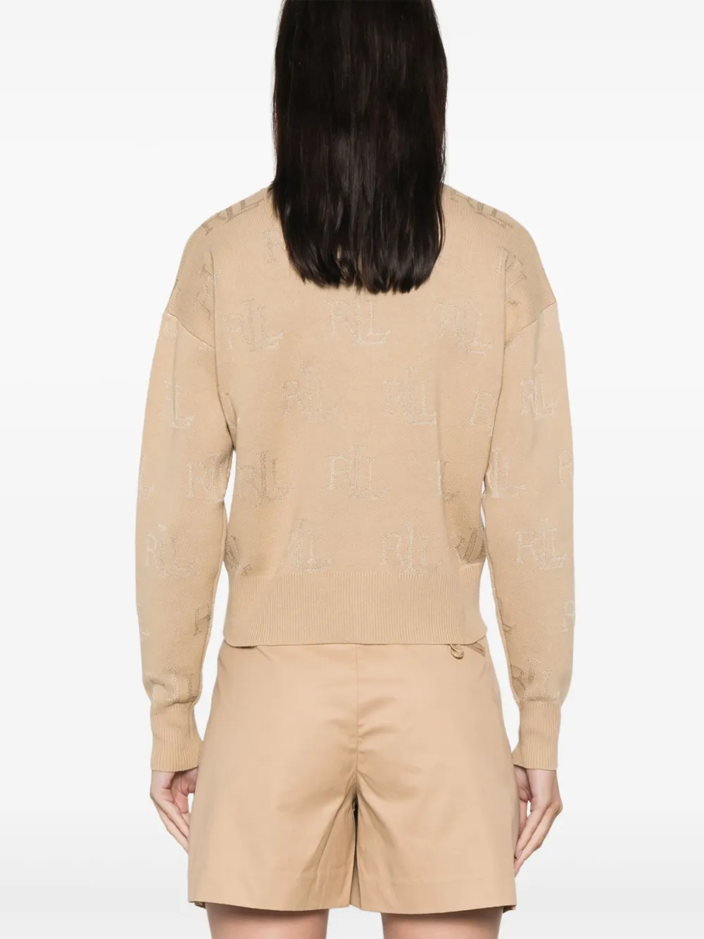Shop Ralph Lauren Logo-jacquard Cardigan In Brown