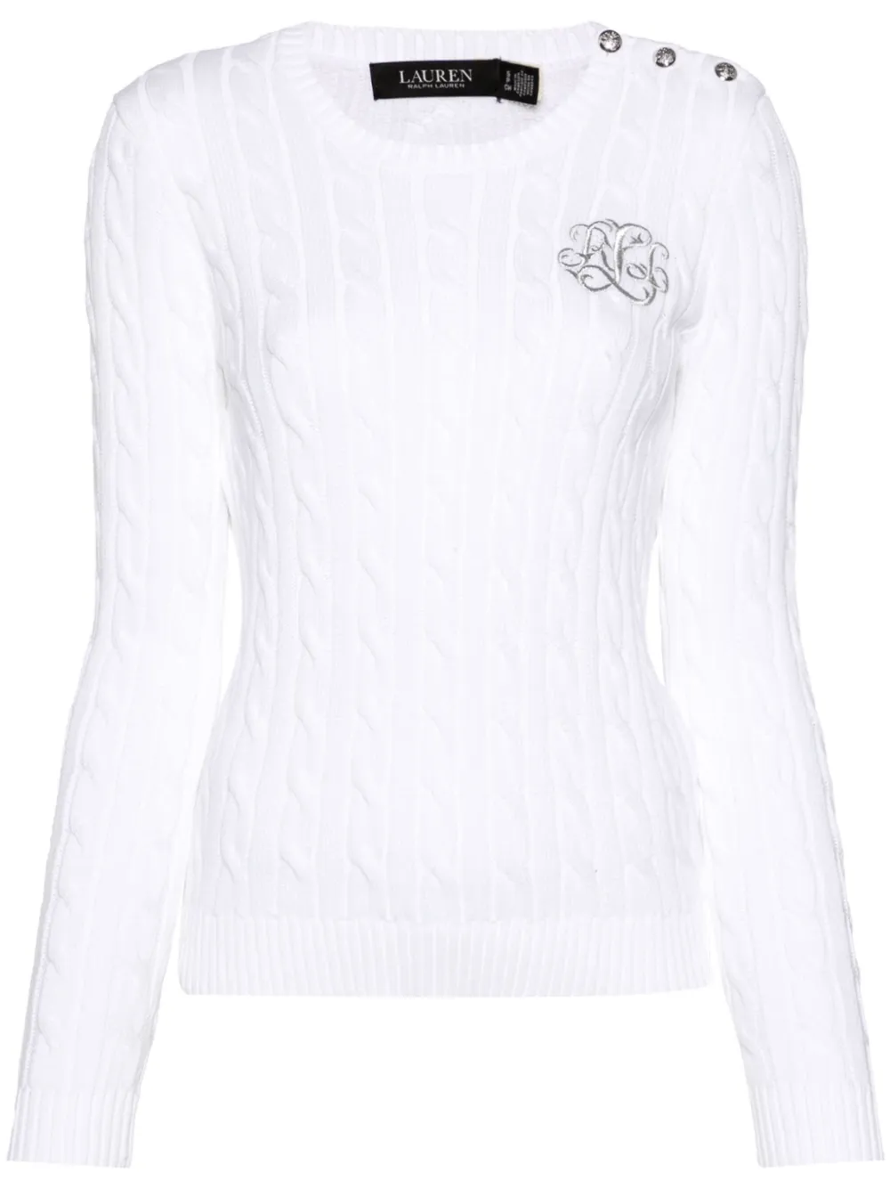 Lauren Ralph Lauren Montiva kabelgebreide trui Wit