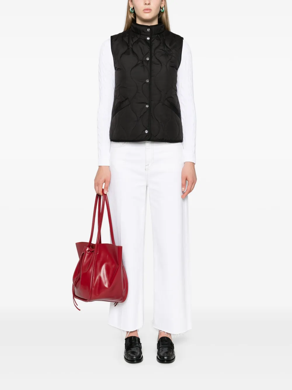 Lauren Ralph Lauren Bodywarmer met hoge hals Zwart