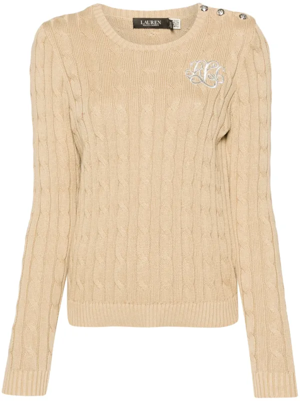 Lauren Ralph Lauren Montiva cable knit Jumper Neutrals FARFETCH TR