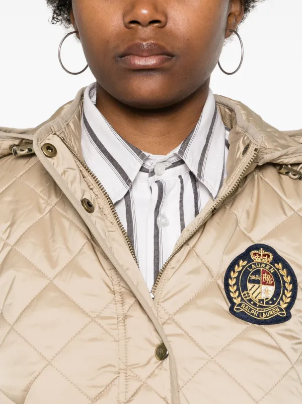 Beige quilted jacket best sale