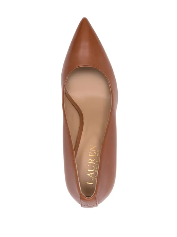 Lauren Ralph Lauren Lindella 95mm Leather Pumps Brown FARFETCH AO