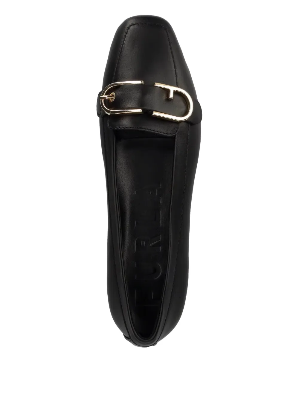 Furla buckle-embellished loafers Black