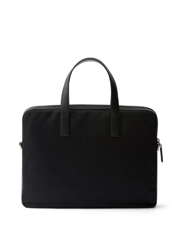 Prada Re Nylon leather trimmed Briefcase Black FARFETCH UK