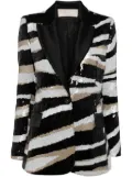 Elie Saab sequinned satin-embellished blazer - Black