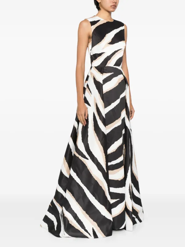 Elie Saab zebra-print Silk Gown | Black | FARFETCH Elie Saab zebra-print Silk Gown | Black | FARFETCH