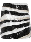 Elie Saab zebra-print sequin-embellished miniskirt - Black
