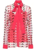 Elie Saab embroidered tulle shirt - Pink