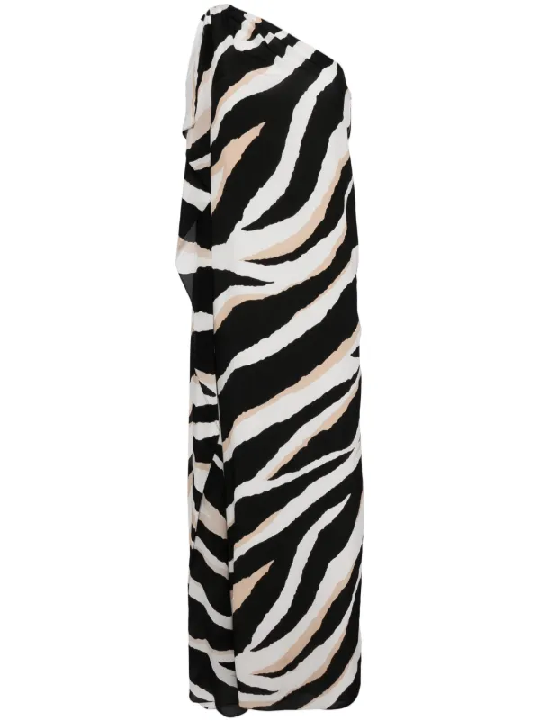 silk zebra print dress Balmain Zebra-print Jersey Midi Dress - Women - Zebra print Dresses