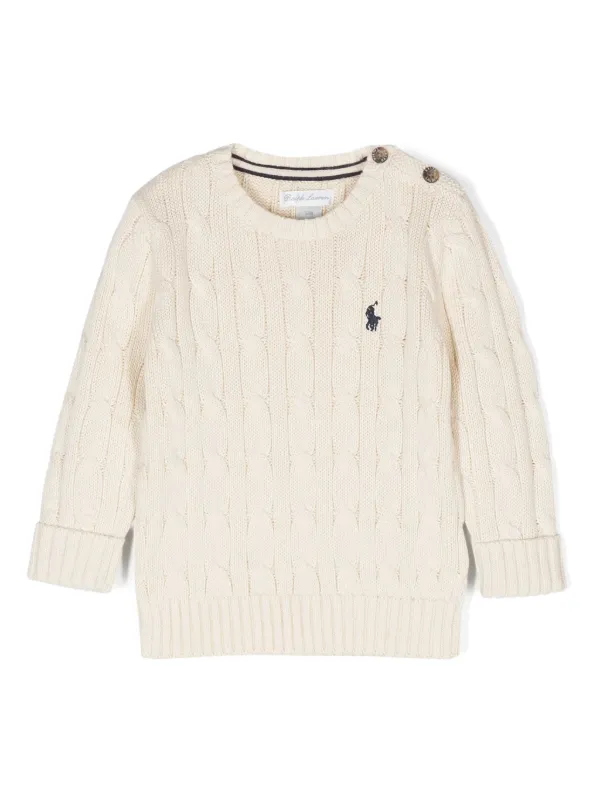 POLO RALPH LAUREN KIDS Polo Pony-motif Sweater Neutrals