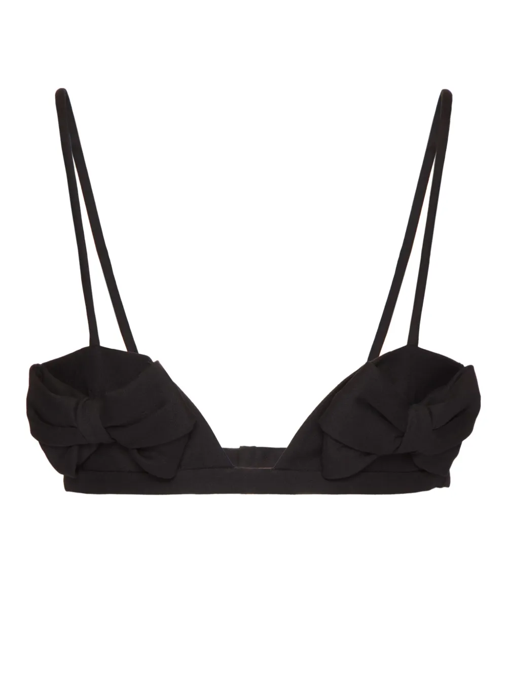 Valentino Garavani Crepe Couture bow-embellished bralette - Nero