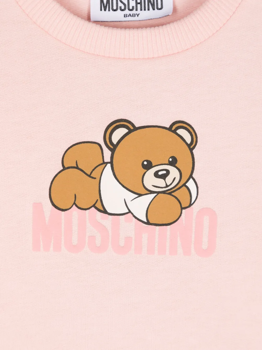 Moschino Kids Jurk met teddybeerprint Roze