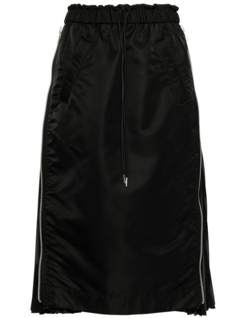 sacai pleat-panelled midi skirt