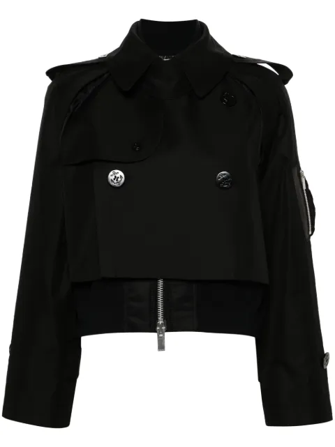 sacai layered cropped jacket