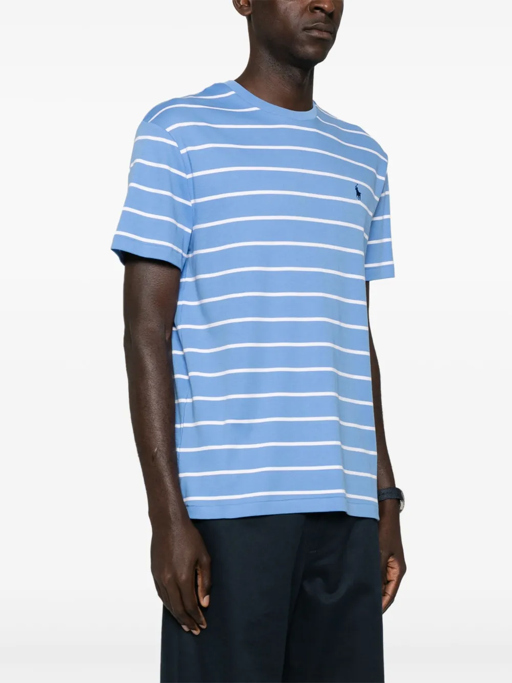 Polo Ralph Lauren Gestreept T-shirt met Polo Pony-patroon Blauw