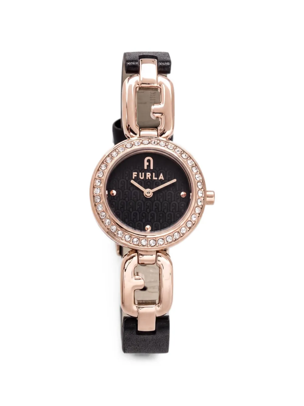 Furla Arch crystal-embellished 25mm watch - Nero