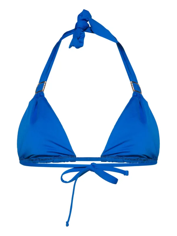 Heidi Klein gathered detail Triangle Bikini Top Blue FARFETCH PH