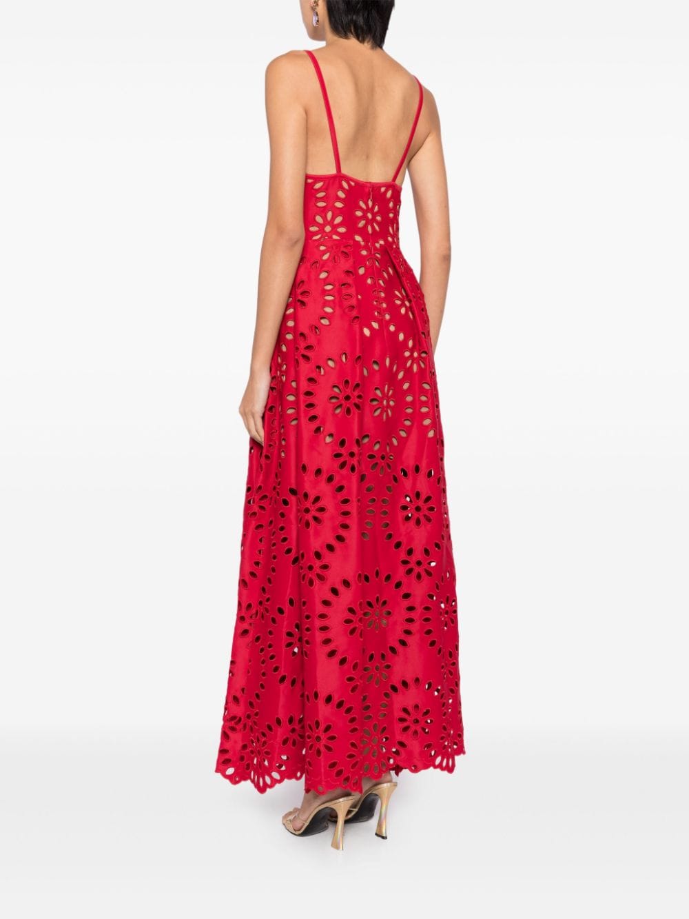 Shop Elie Saab Macramé Dress In Red