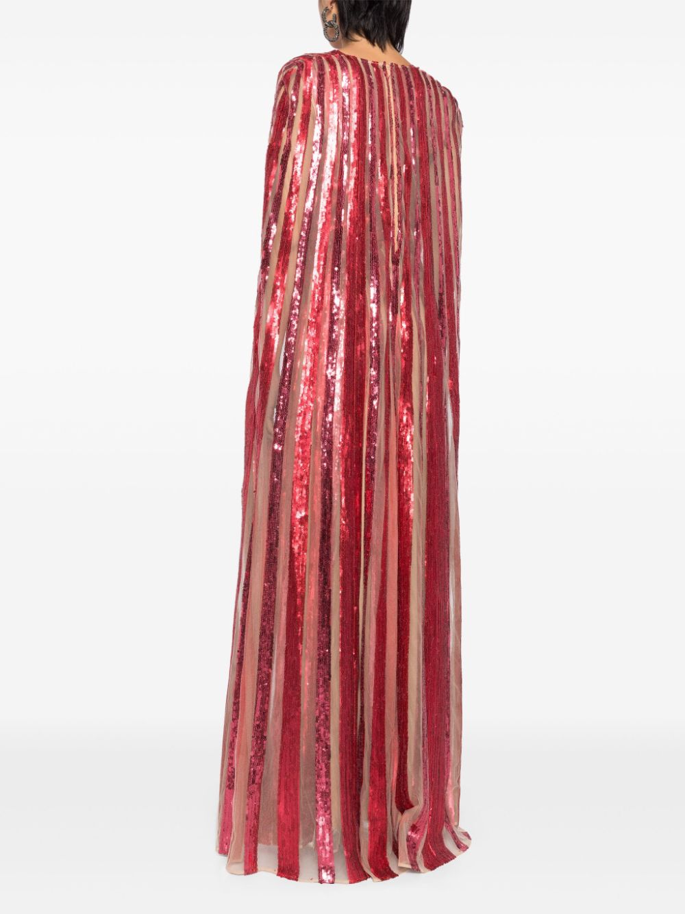 Elie Saab Embroidered Tulle Dress | Red | FARFETCH UK