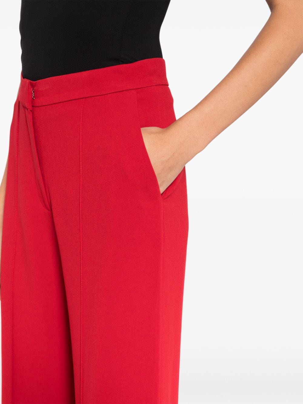 Shop Elie Saab Exposed-seam Detailing Trousers In Diana Red