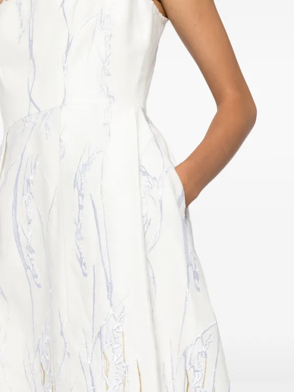 パーティードレス ELIE SAAB D0015 Dresses White Elie Saab Arboreal Midi Dress | White | FARFETCH