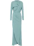 Elie Saab asymmetric jersey dress - Blue