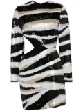 Elie Saab sequin-embroidered silk mini dress - Black