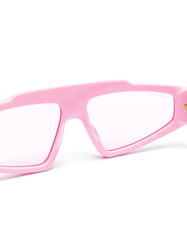 Gucci Eyewear GG Supreme rectangle-frame Sunglasses | Pink  display picture 3
