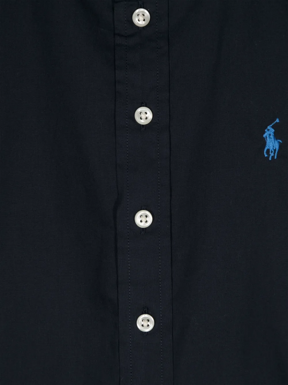 POLO RALPH LAUREN KIDS Popeline sirt met logo Blauw