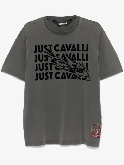 Just Cavalli flocked-logo T-shirt