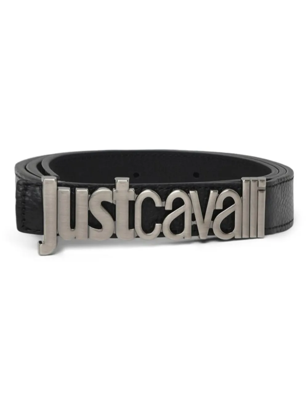 Just Cavalli Logo-lettering Leather Belt In Black
