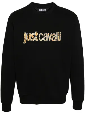 Just store Cavalli Ribbed Rayon/Wool Black Sweater XL NWT $530 Oversized Crewneck