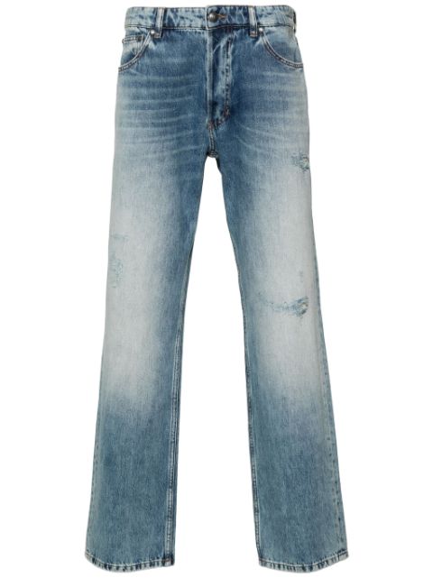 Just Cavalli ripped-detailing straight-leg jeans