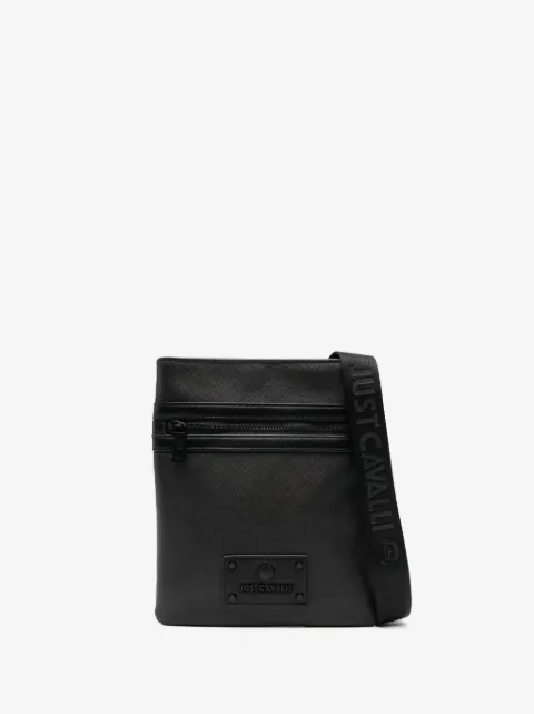 Just Cavalli mochila tipo mensajero rectangular con parche del logo