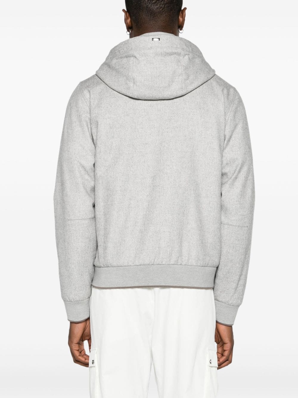 Shop Herno High-neck Hooded Jacket In Grey