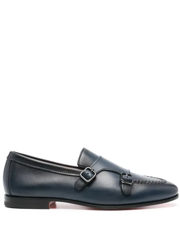 Santoni Leren Gespschoenen | Blauw | FARFETCH NL