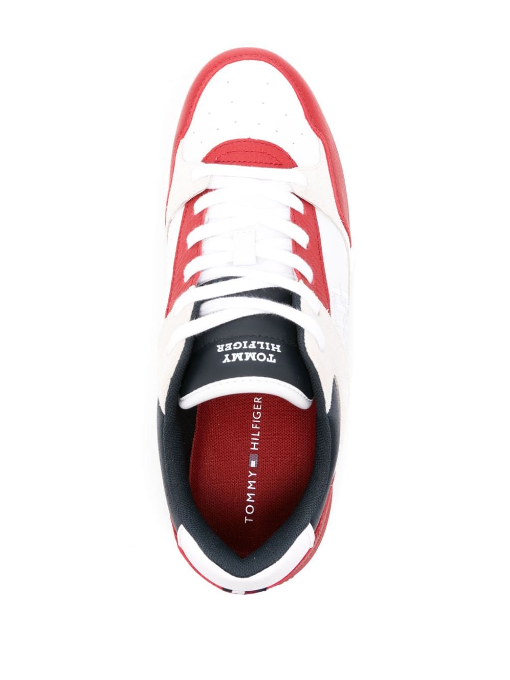 Shop Tommy Hilfiger Basket Street Block Leather Sneakers In White