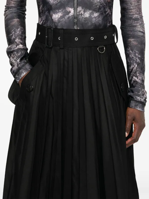 Sacai プリーツ スカート | ブラック | FARFETCH JP