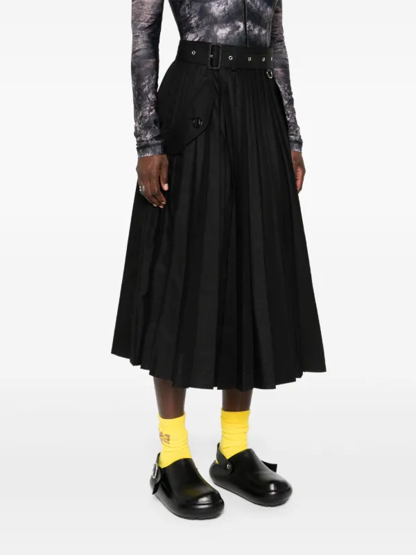 Sacai プリーツ スカート | ブラック | FARFETCH JP