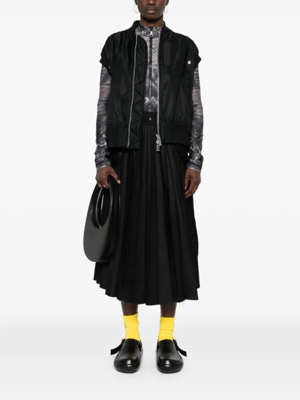 Sacai プリーツ スカート | ブラック | FARFETCH JP