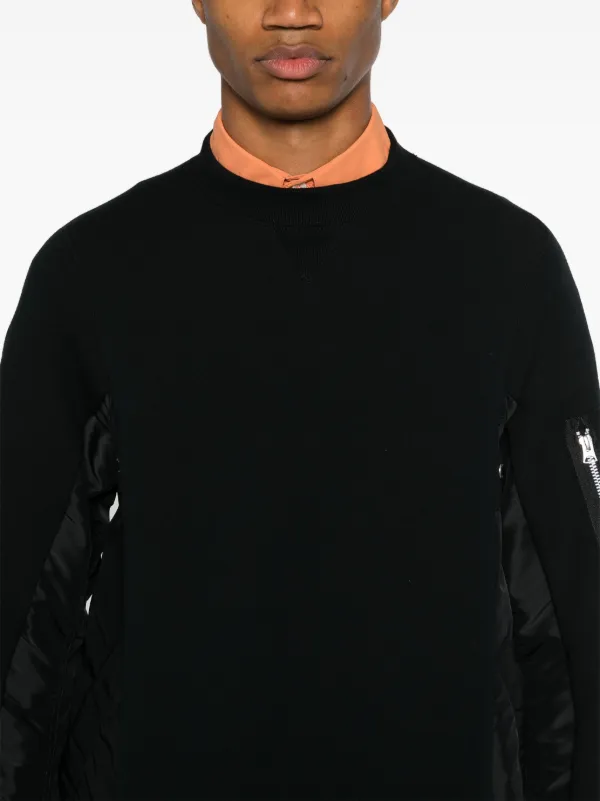 SACAI◆クルーネックスウェットシャツ Sacai クルーネック スウェットシャツ | ブラック | FARFETCH JP