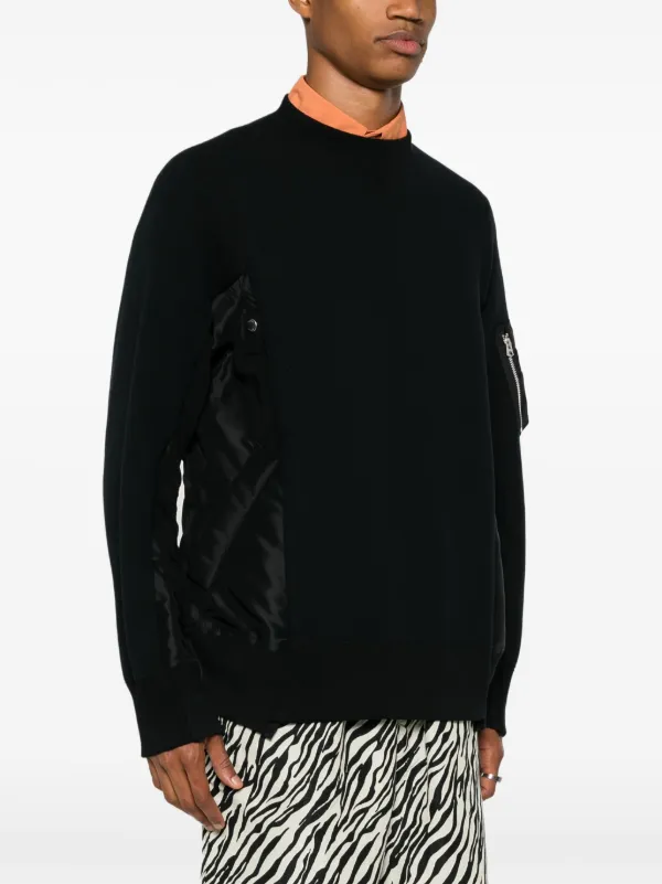 SACAI◆クルーネックスウェットシャツ Sacai クルーネック スウェットシャツ | ブラック | FARFETCH JP