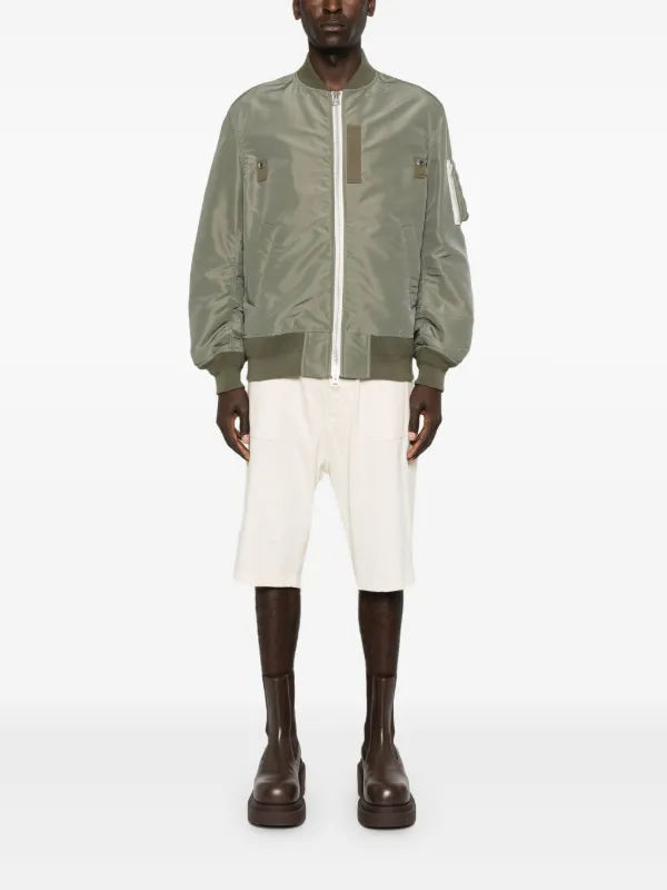 ★関税込み★【SACAI】ジップアップ ボンバー ジャケット カーキ Sacai ジップアップ ボンバージャケット | グリーン | FARFETCH JP