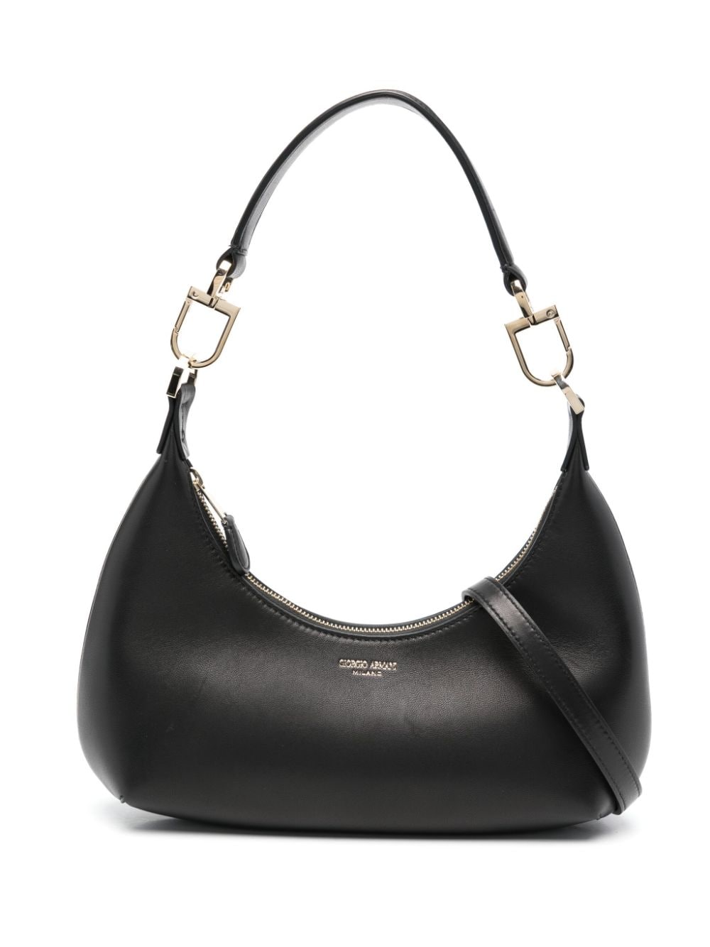 Shop Giorgio Armani Small La Prima Leather Tote Bag In Black