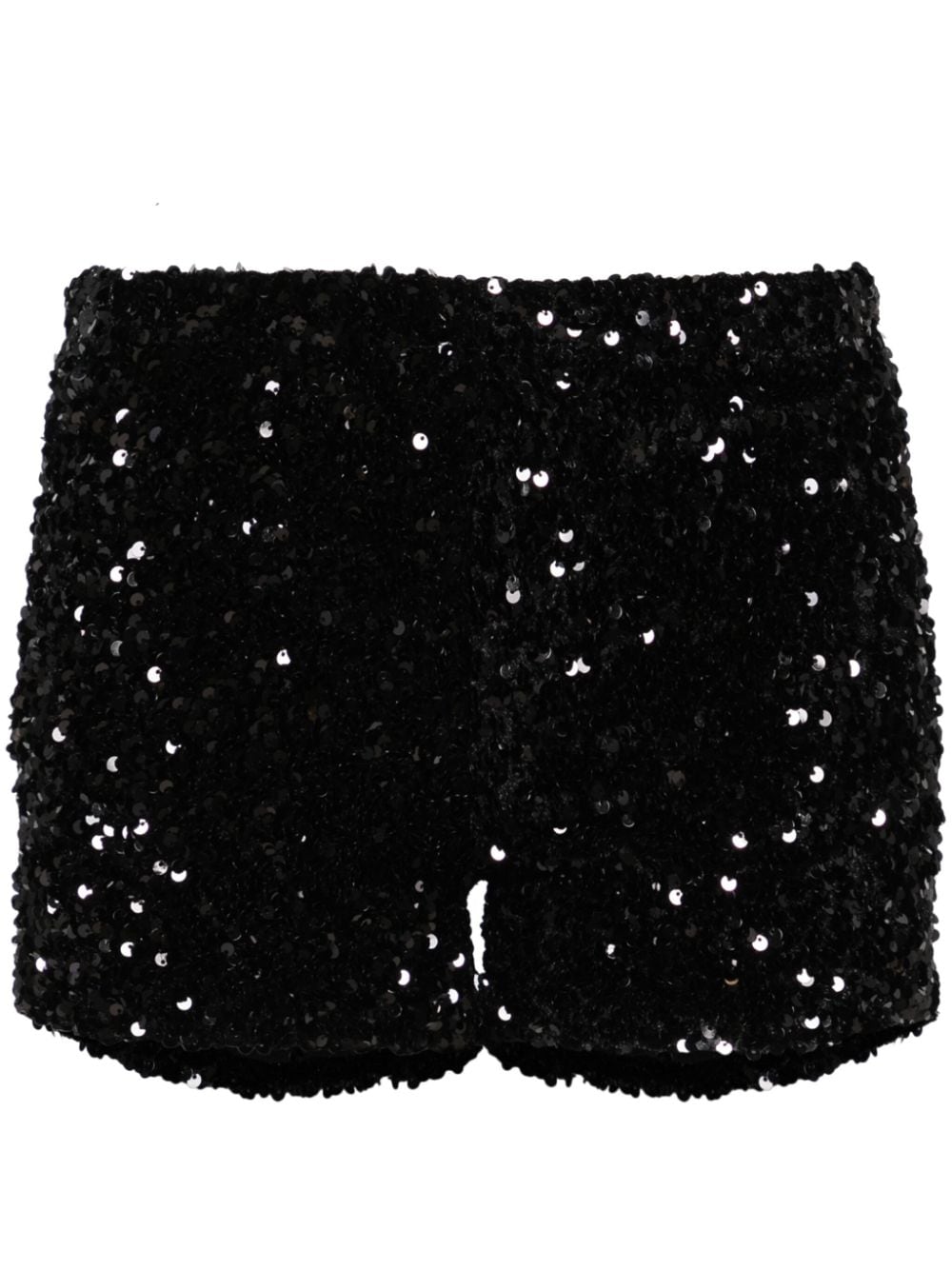 Styland Sequined Minishorts In Black