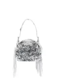 Maje small sequinned tote bag - Silver