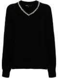 Maje rhinestone-embellished sweater - Black