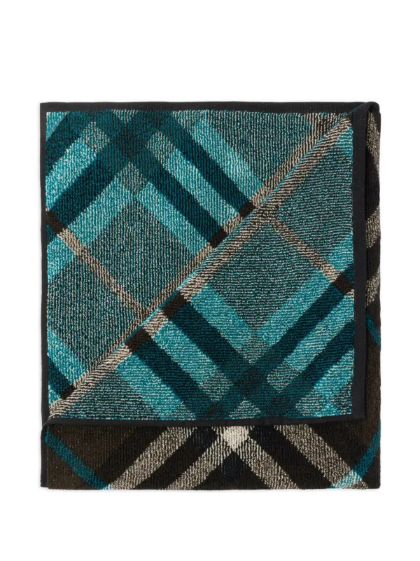 Burberry Nova Check Cotton Towel 170cm x 105cm Black FARFETCH IE