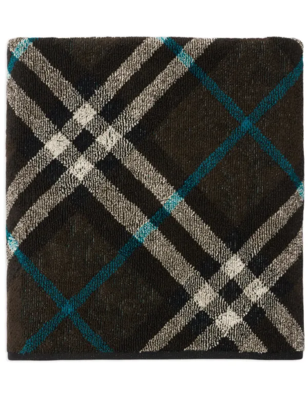 Burberry Nova Check Cotton Towel 170cm x 105cm Black FARFETCH IE